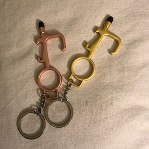 Set of 2 beer opener, thing pusher keychains